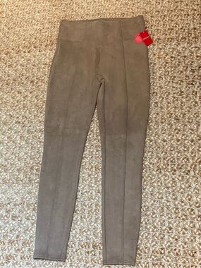 SPANX Faux Suede Leggings in Beige